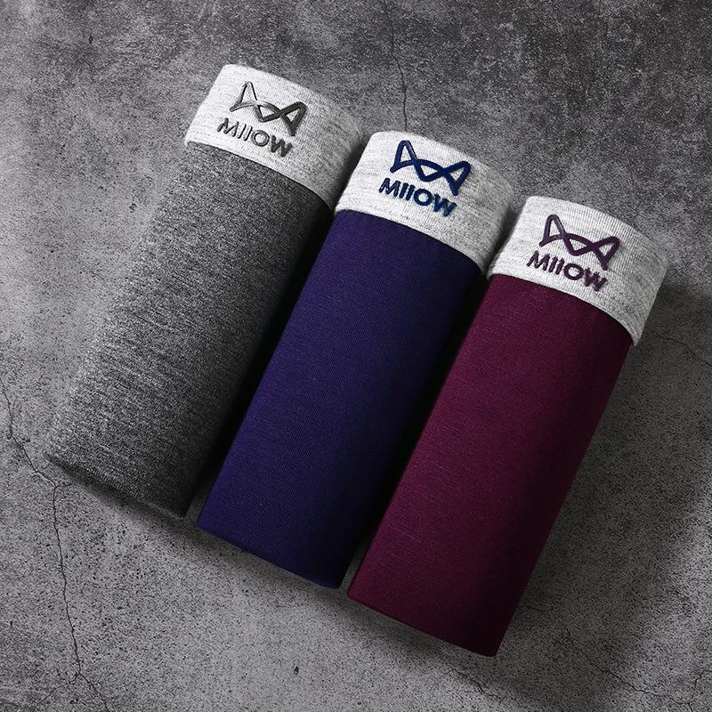 3pcs Underwear Men's Flat Corner Underwear Four Seasons Thin Four Corner Shorts Boxer Brief