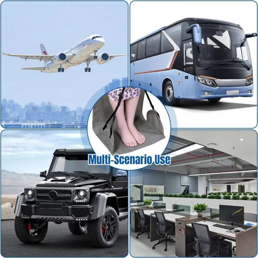 Comfortable Airplane Foot Hammock Adjustable Strap Car Foot Sling  Long Distance