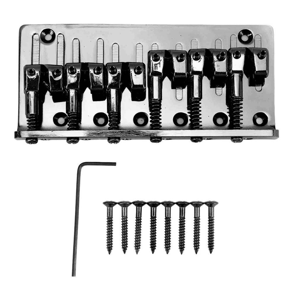 Bass Bridge Zinc Alloy Fixed Type 6 String Electric Bass Bridge Replacement for Practice