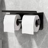 Doppel-Toilettenpapierhalter aus Edelstahl mit Ablagefach für das Handy