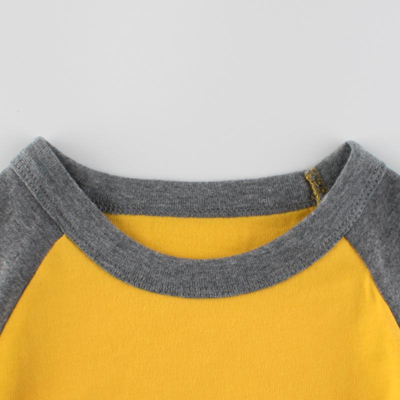 27kids 2024 Autumn Kids Long Sleeve Round Neck T-shirt - Solid Color Children's Clothing