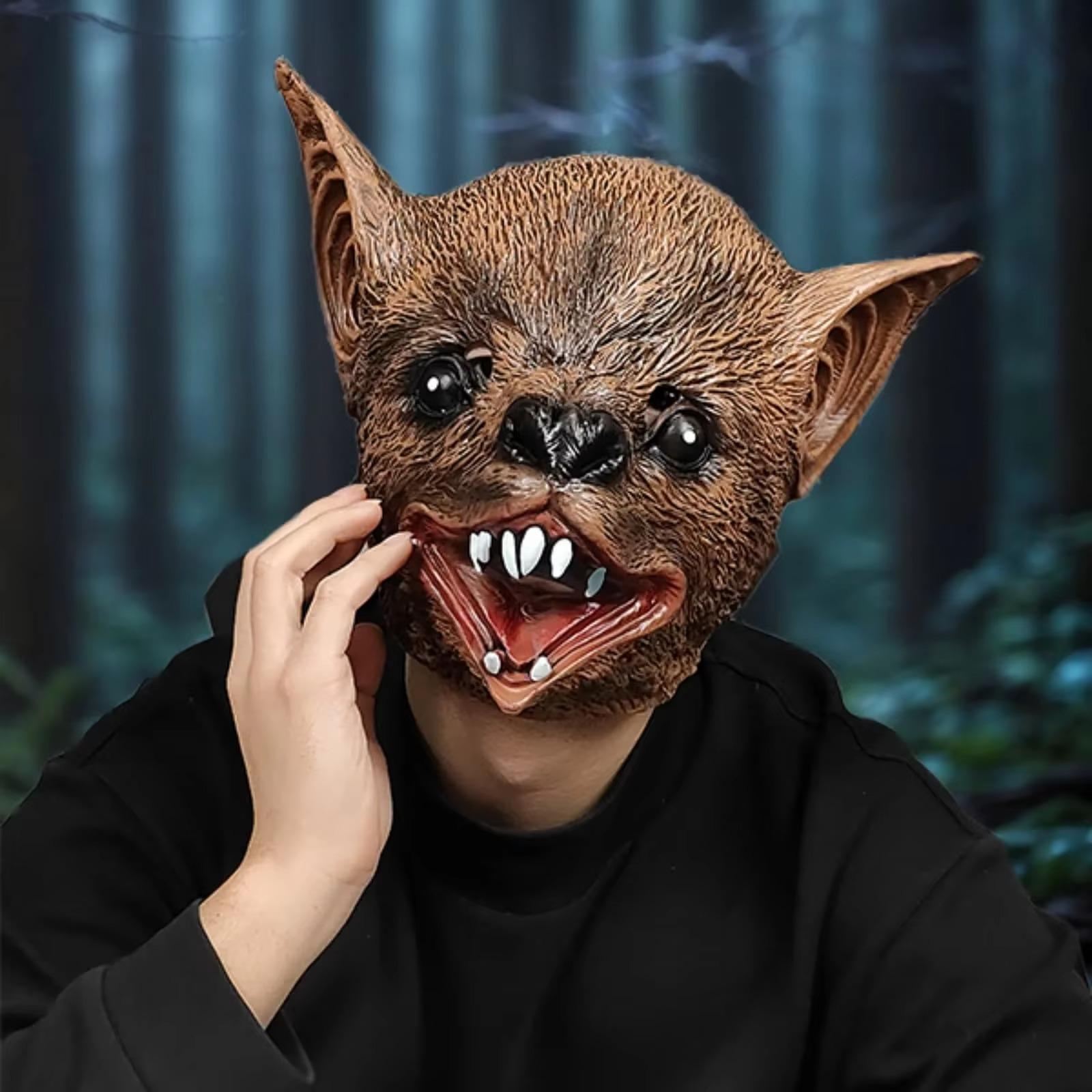 Bat latex mask One size fits all adults коричневый