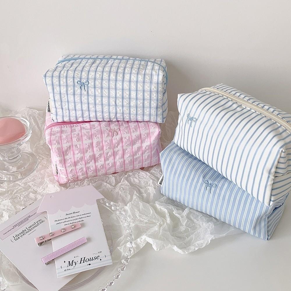 Korean Style Cloth Bow Cosmetic Bag Travel Makeup Organizer  Makeup Organizer