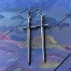 European Retro Silver Sword Unisex Earrings - Fashionable and Creative New Arrival Jewelry