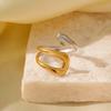 European & American Color Block Titanium Steel Ring - High-End, Colorfast, Stainless Steel Jewelry.