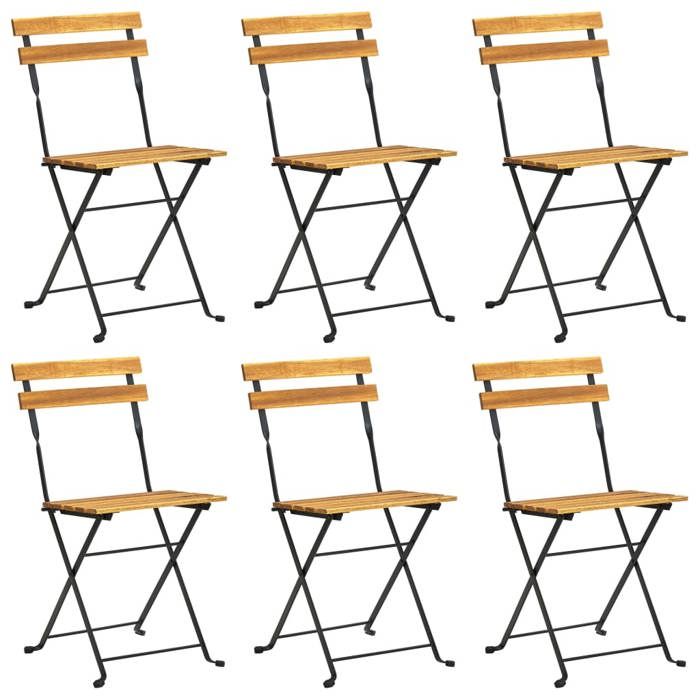 VidaXL Mobilier à dîner d'extérieur pliable 7 pcs Bois d'acacia solide
