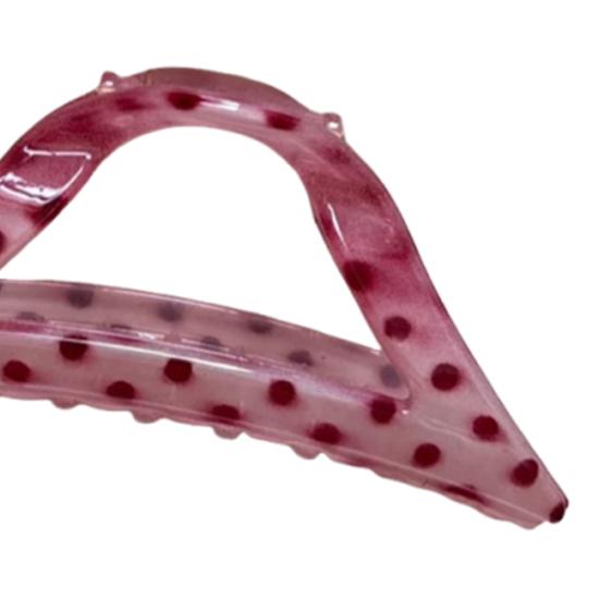 Hair Claw Anti-slip Teeth Large Shark Clip Dot Print Half-Tied Hair Strong Grip Back Head Hair Clip Hair Accessory