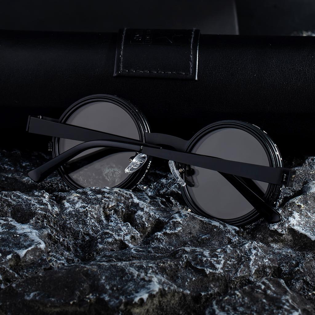 ND2-400 9 Level Adjustable Dimming Sunglasses Unisex Protective Glasses for Fishing Driving Round Eyewear