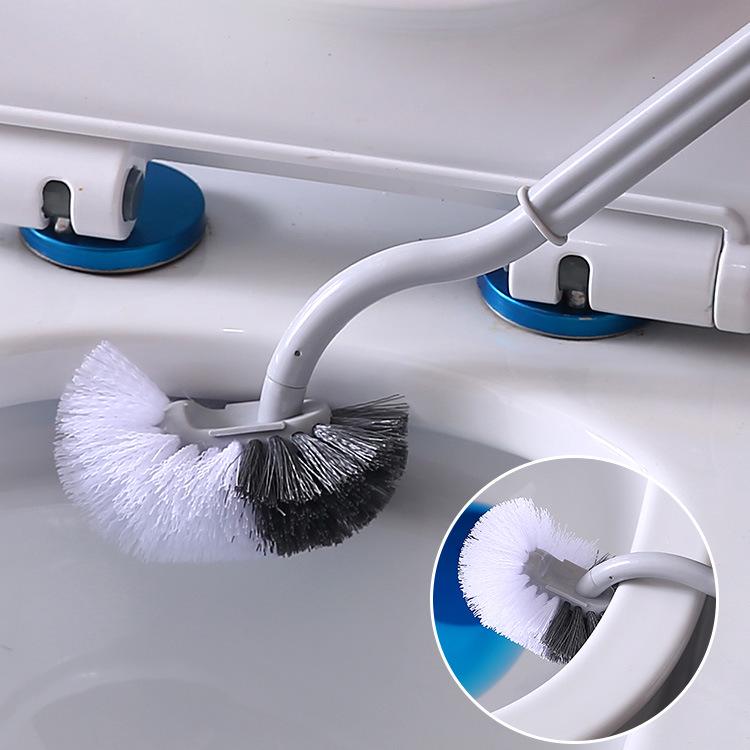 S-Shaped Wall-Mounted Curved Handle Toilet Brush for Multifunctional Cleaning