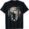 2025 new model Rock on  Sasquatch Loves Rock and Roll Mountain Trees Unisex Summer Streetwear Tops Vintage T Shirt Camise