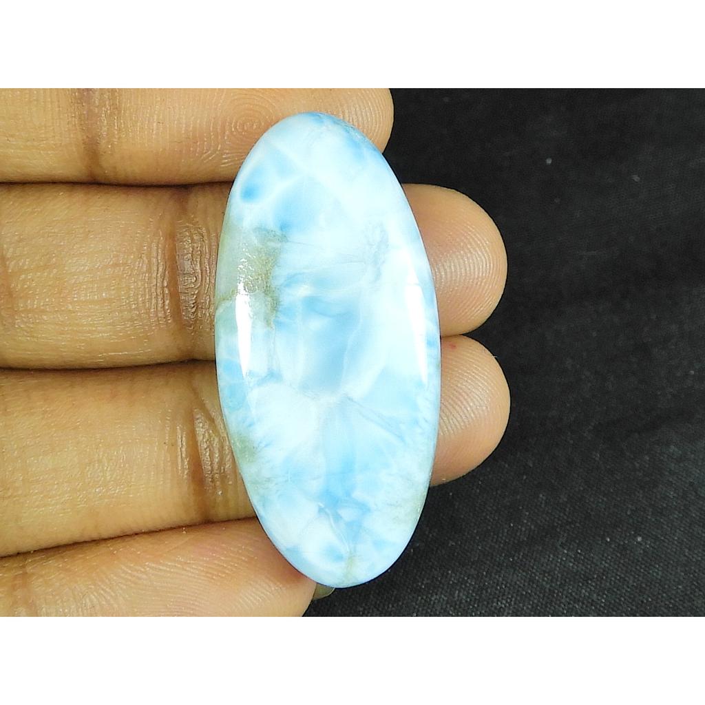 16X35X5MM Natural Blue Larimar Oval Shape Cabochon Loose Gemstone 28Cts. LR-35