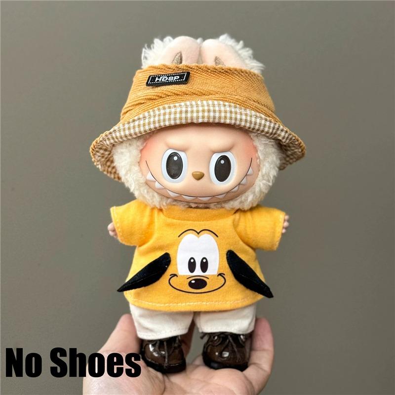 15 17cm For Labubu Doll Disney Goofy Winnie Mickey Minnie Mouse Outfit Clothes Plush Stitch Tigger Cosplay Clothing Accessories