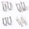 Crochets d'oreilles tendance en laiton Plaqué Or 18K Fermoirs d'oreilles incrustés de Zircon pour la fabrication de boucles d'oreilles DIY faites à la main Accessoires