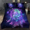 Printed Cute Unicorn White Comforter Bedding Sets Full Size Five Stars Flowers Cartoon Bedding Duvet Cover Sets Kids Single