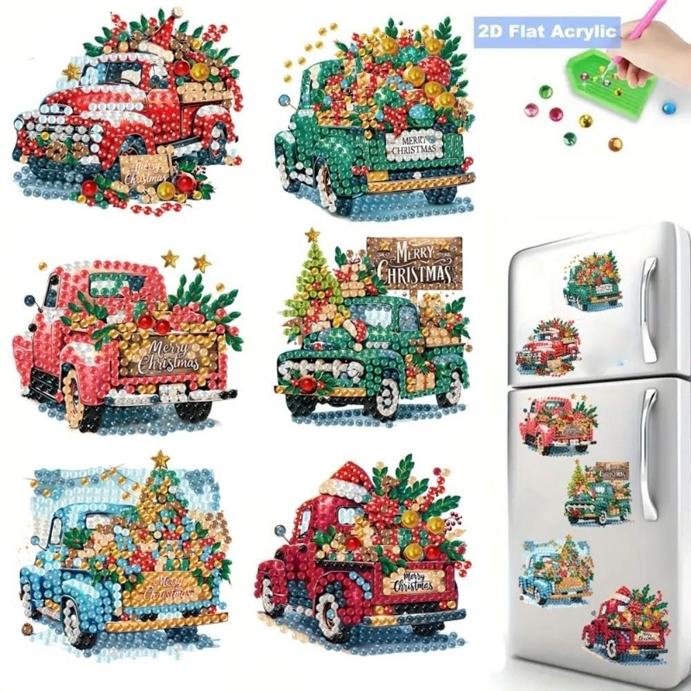 2D Flat Painting Fridge Magnets Soft Magnetic Art Magnets Xmas Refrigerator Decor