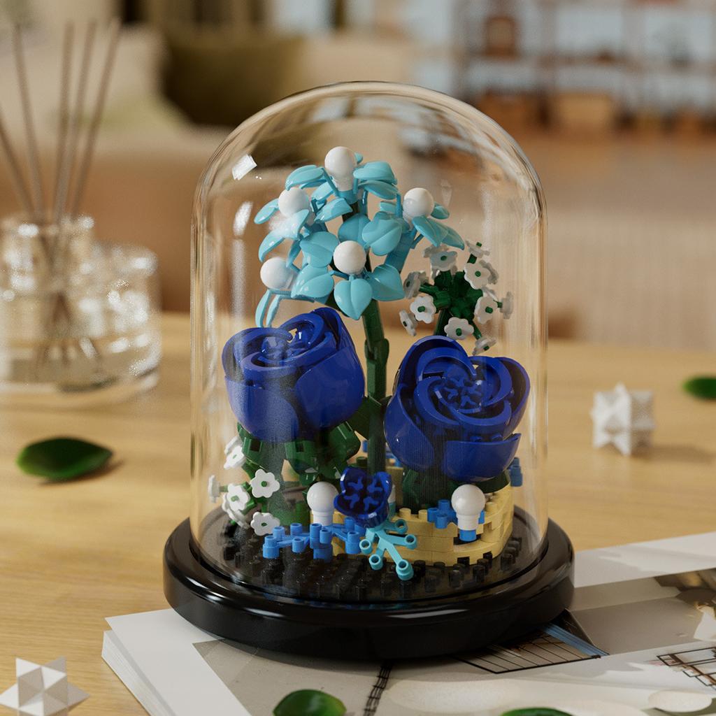 Simulated Flower Building Blocks, Sunflowers, Roses, Succulent Potted Plants, Eternal Building Blocks, Flower Bouquets, and Children's Toys