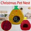 Cute Cat House Half Closed Christmas Warm Soft Winter Pet Cat Litter