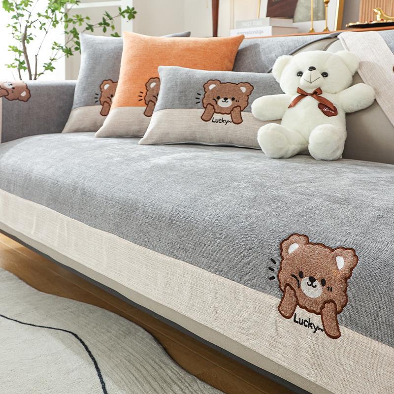 Chenille Sofa Cushion Four Seasons Universal Simple Modern Cartoon Non-Slip Seat Mat All-Inclusive Sofa Cover Blanket Cover Towel