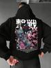 Mens Japanese Anime Character 3d Print Hoodie Autumn Winter Casual Fashion Street Daily Drawstring Hoodie Sweatshirt Women Coat