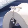 Tassel Lotus Ring New Chinese Jewelry Accessories Fashion Open Adjustable Design Flower Finger Ring Silver Flower Bud Lotus Ring
