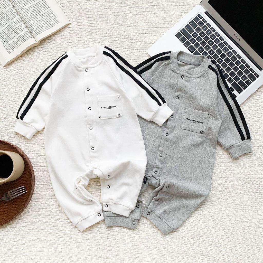 Baby Cotton Romper: Panda Long Sleeve Onesie for Infants and Toddlers