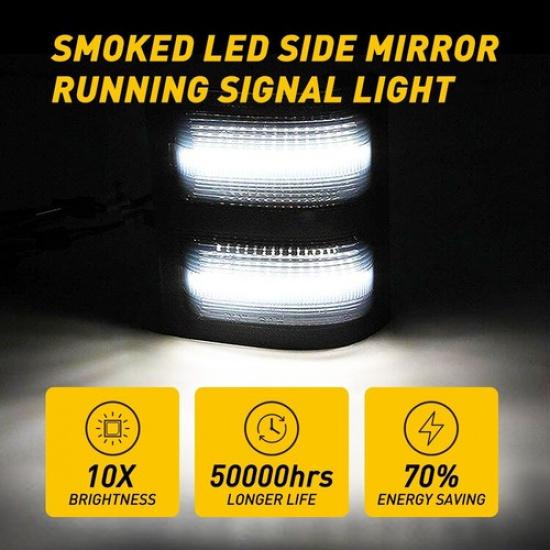 LED Switchback WhiteAmber Flowing Side Mirror Lights for 08-16 Ford F250 F350 A