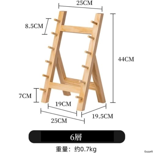 Guyyelt Wooden Knife Stand, Simple Japanese Style White Pine Knife Holder (6 Tiers)