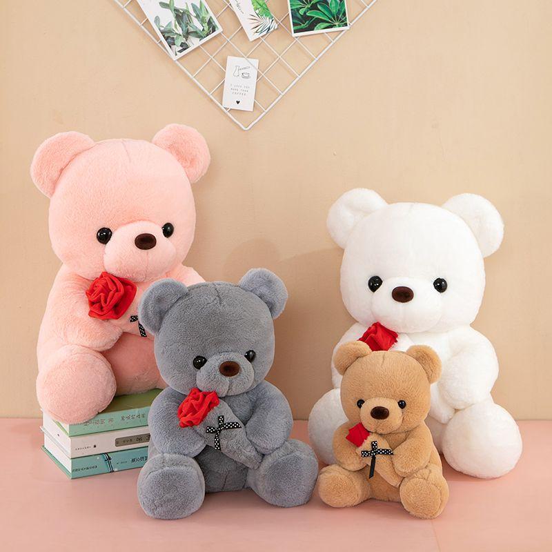 Cute Rose Bear Doll Teddy Bear Rag Doll Plush Toy Valentine's Day Wedding Gift