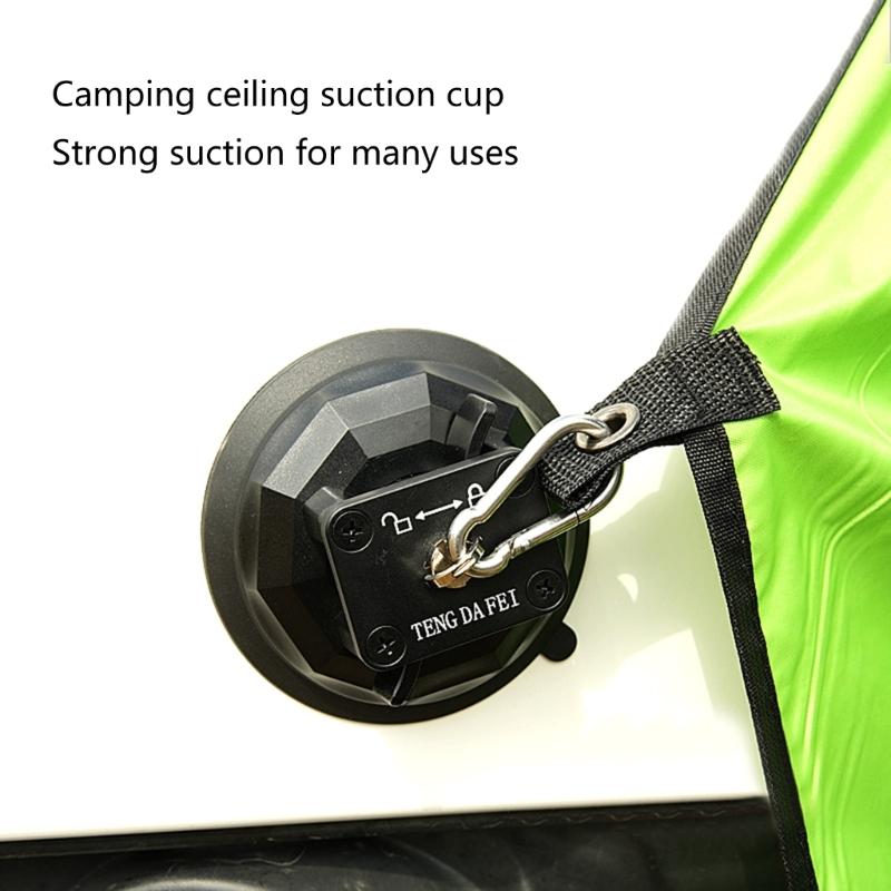 Camping Suction Cup Hook Multifunctional Heavy Duty Tie Down Suction Cup r Accessory with Securing Hook for r