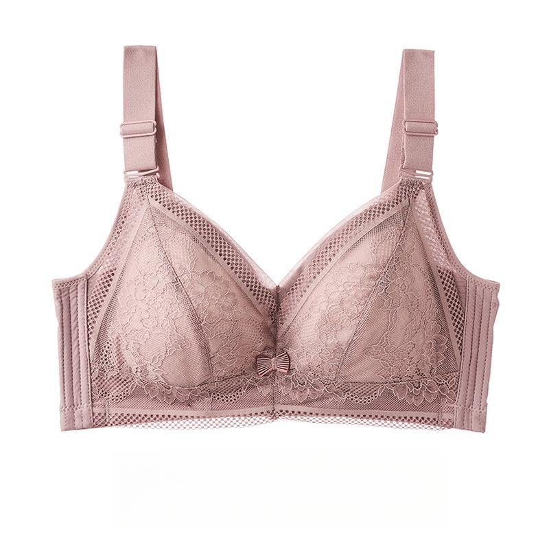

Женское нижнее белье Бюстгальтер на косточках Большой размер Поддерживающий бюстгальтер Регулируемый тип Поддерживающий грудь Предотвращающий провисание Летний тонкий бюстгальтер 46/105E розовый