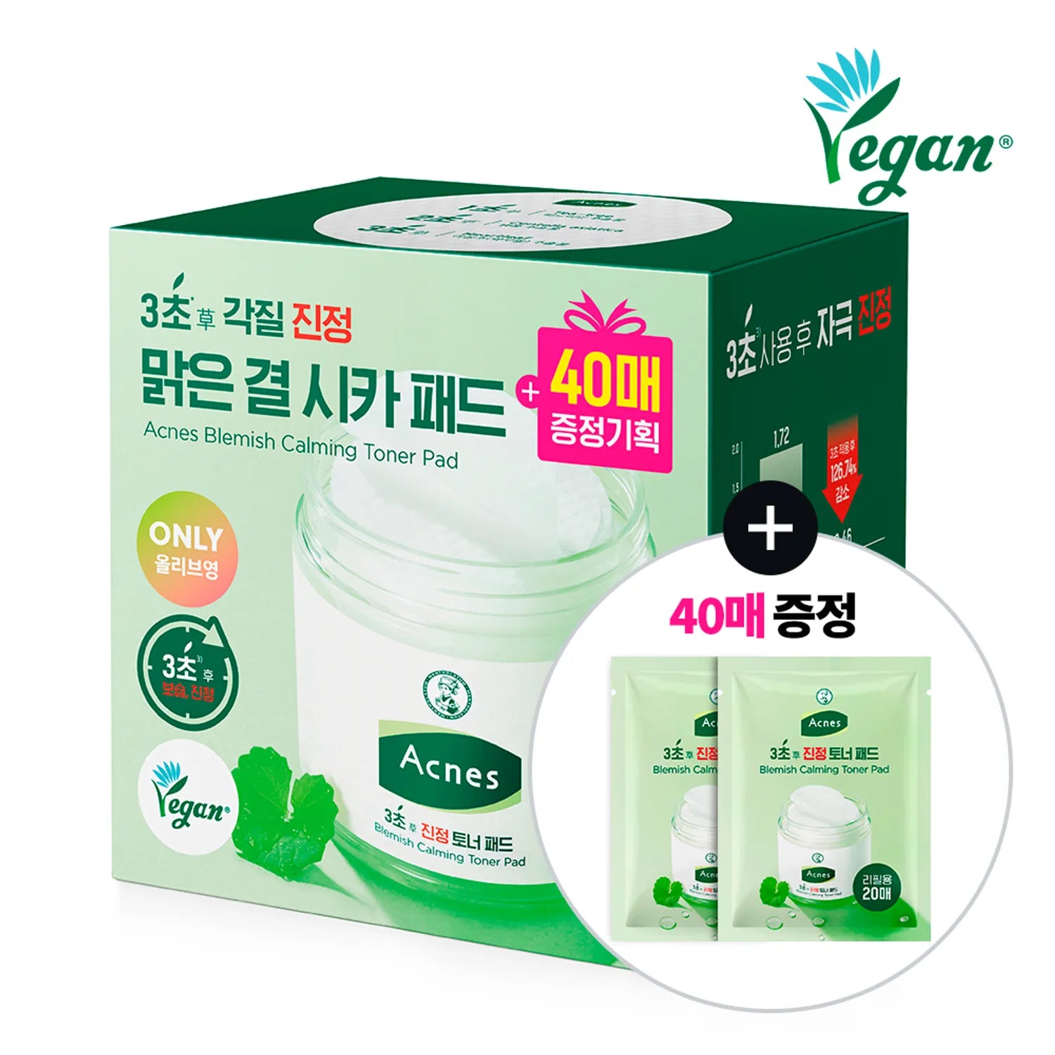 Acnes Blemish Calming Toner Pad 70P (40P Refill Set) 70P