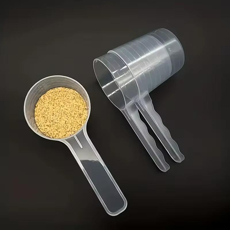 3 stücke 100ml Transparent Pet Messlöffel Mit Skala Kunststoff Hund Fütterung Schaufel Pet Geschirr