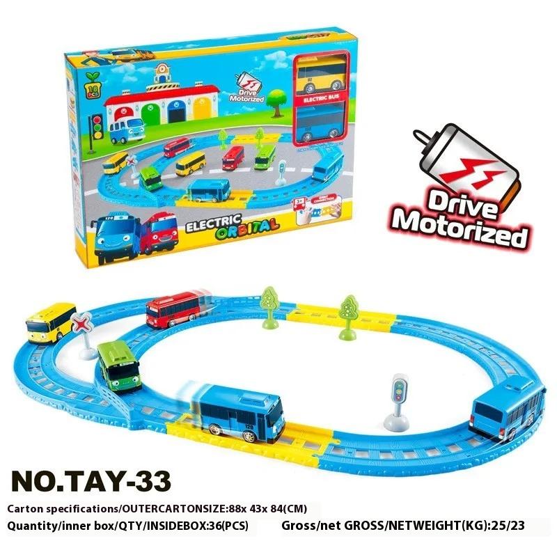 Tayo Minibus Slingsho Warrior Car Toy Set Diy Track Tayo Cartoon Car Toy Collection Car Model Holiday Gift