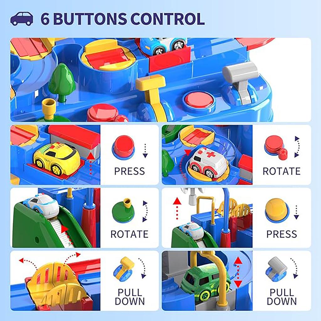 Voiture sur rails pour enfants Défi Aventure Voiture sur rails Ensemble de jouets Voiture sur rails Jouet interactif Parent Enfant