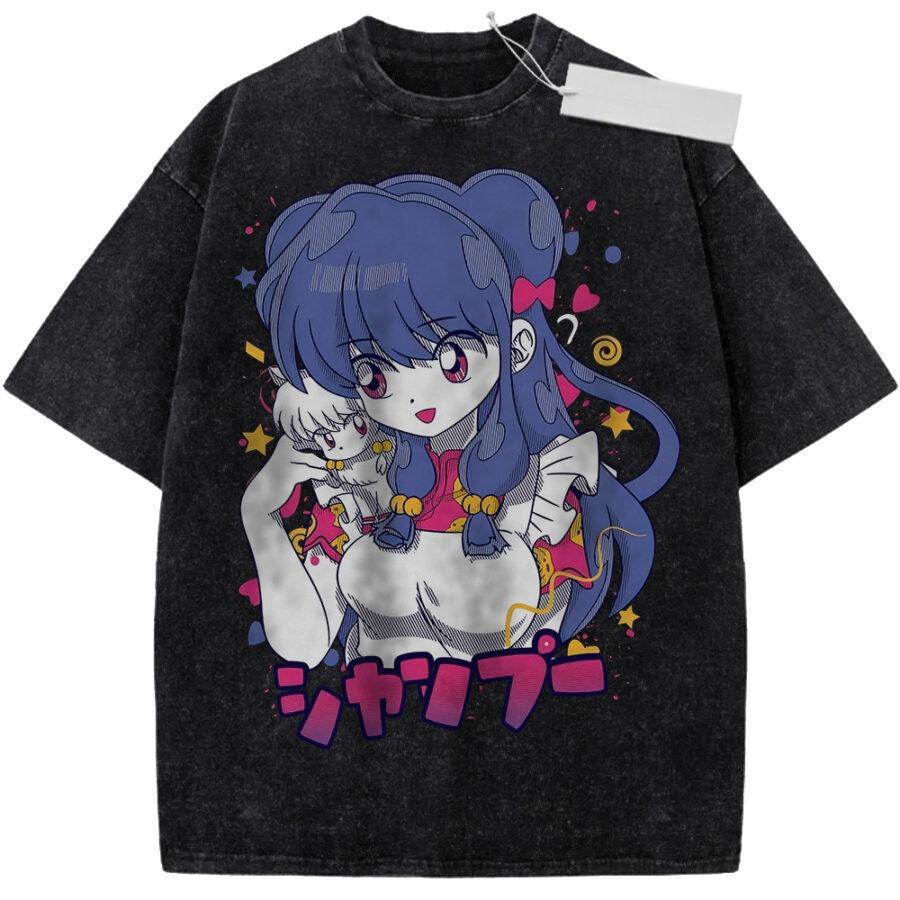 Ranma Anime Lover Washed Tshirt Year Round Clothing Personality Clothes Plus Size Unisex NewModel Couples Retro Fashion Soft