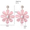 New Simple Flower Resin Earrings with Personalized Sweet Acrylic Sheet Earrings