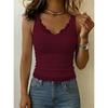 TIFICY Damenmode Casual Sommer Frühling Einfarbig Druck Ärmellos Quadrat Kragen Blusen & Hemden
