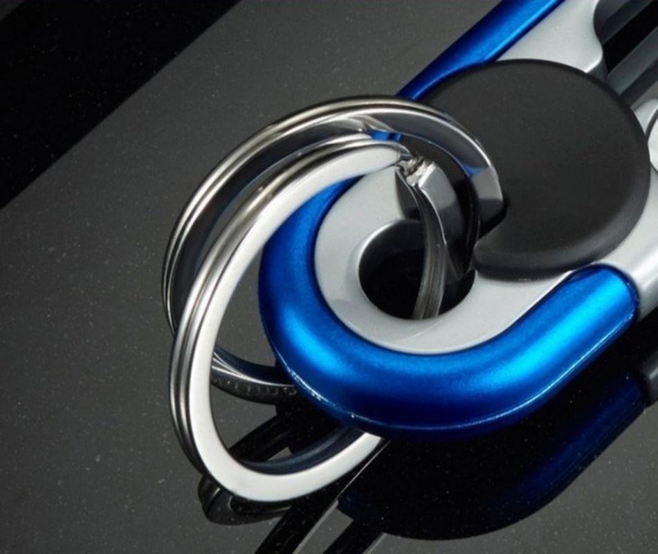 Men's Double Ring Keychain Fashion Business Key Holder Metal Key Buckle Car Styling Accessory Gift