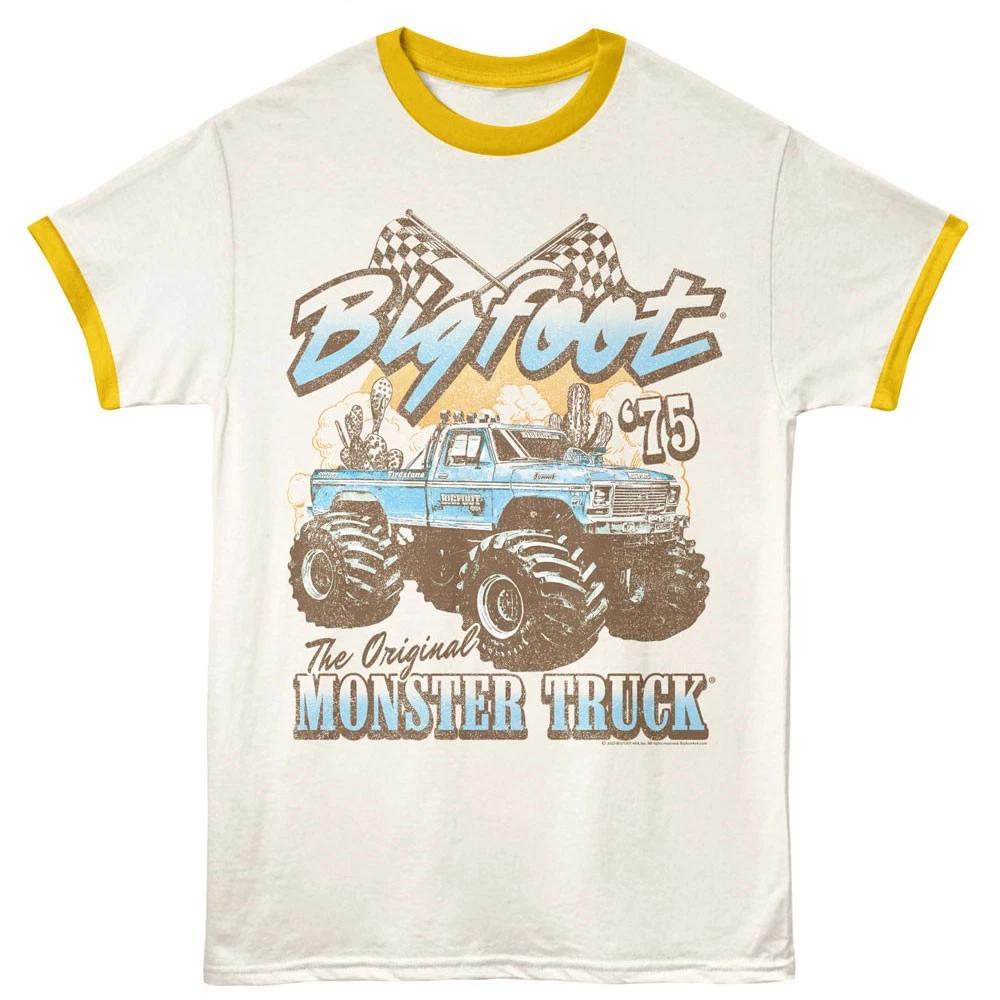 Bigfoot Checkered Flags The Original Monster Truck 75 Men's Ringer T Shirt