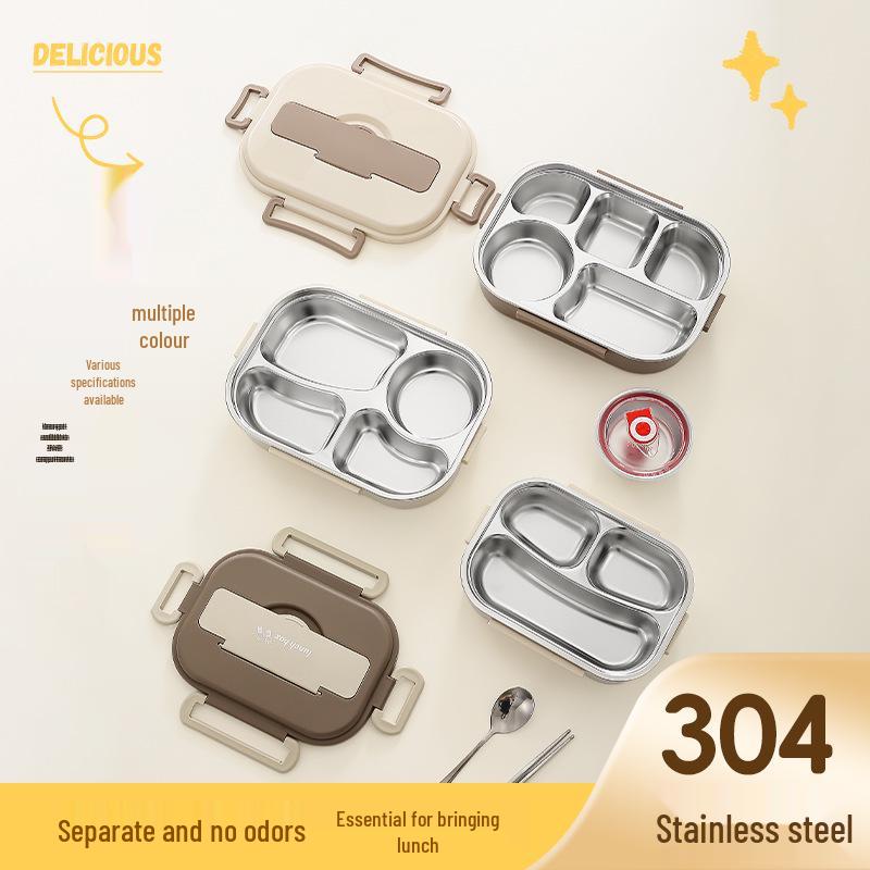 Microwave Safe 304 Stainless Steel Bento Box with Sealed Compartments for Freshness