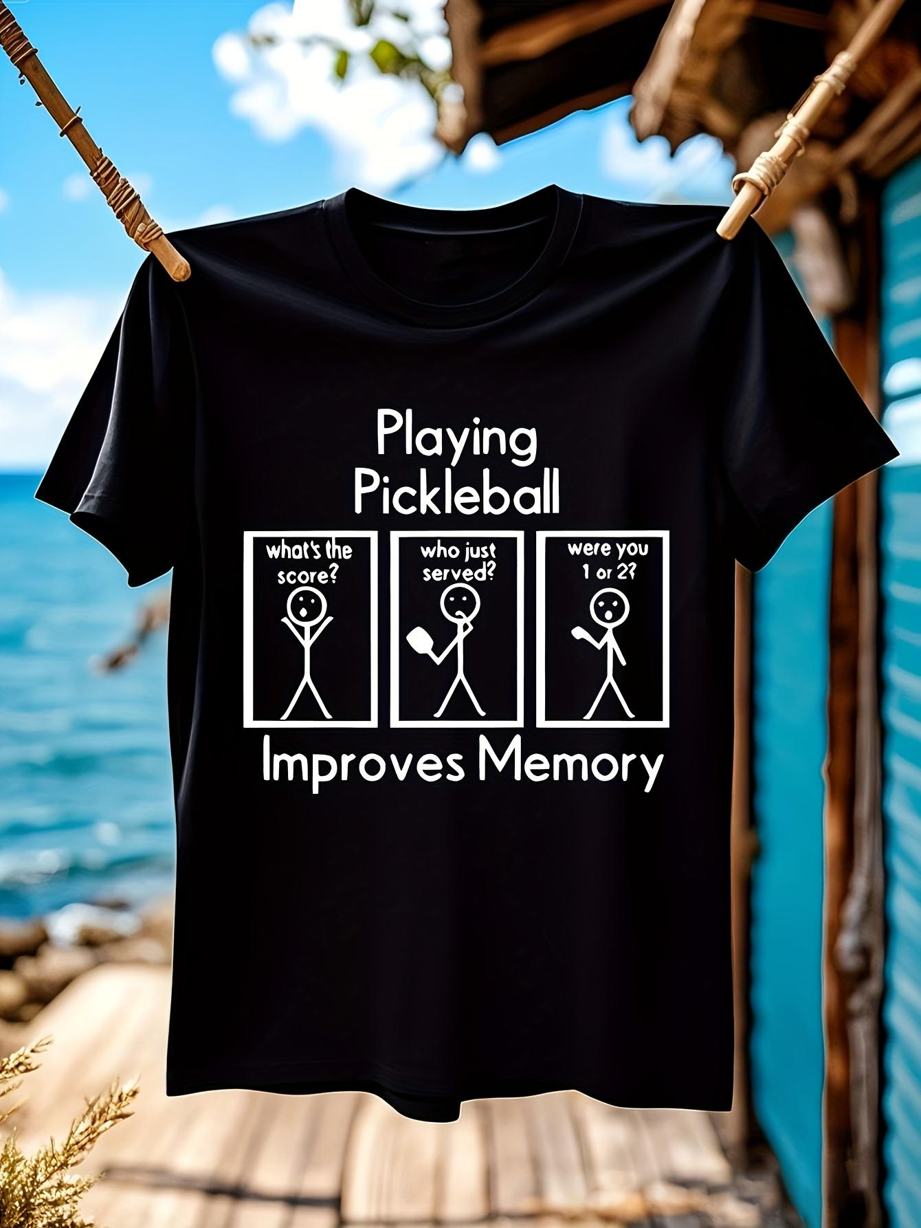 Funny Tshirt Funny Pickleball Graphic Tshirt - Playing Pi... S