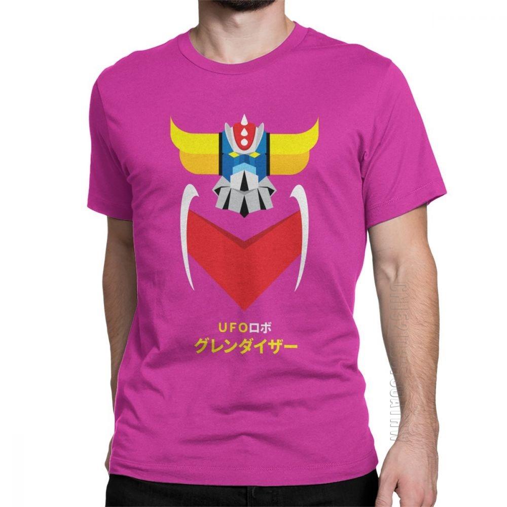 Grendizer Color And Japanese UFO Robot T Shirts For Men Designer Fun Tee Shirt O Neck Purified Cotton Clothing T Shirts