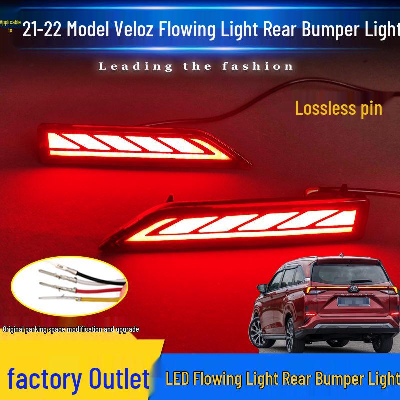 Compatible Rear Bumper LED Brake & Turn Signal Lights for 2021-2023 Toyota Veloz