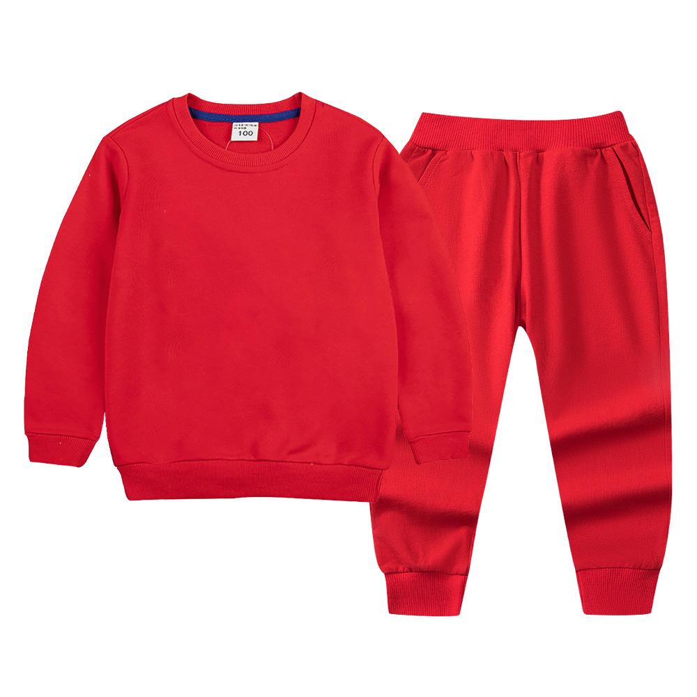 Children's Hoodie & Sweatpants Set: Autumn/Winter Casual Two-Piece with Custom Print Option
