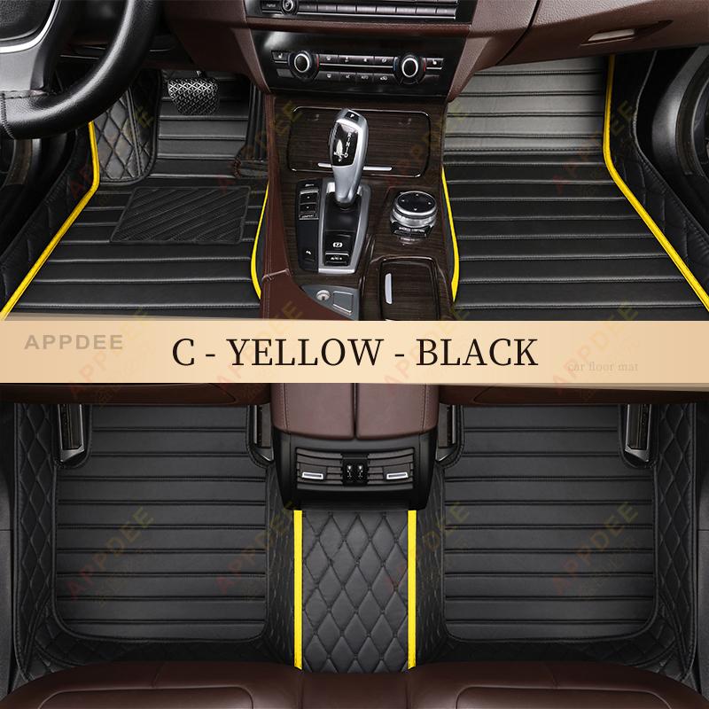 

Автомобильные коврики для BMW i4 2022, изготовленные на заказ автомобильные подушечки для ног, автомобильный ковер, интерьер C-Yellow-Black
