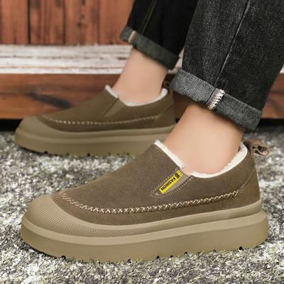 Cotton Shoes with Fleece, Men's Shoes, Thick-soled Warm Boots, One-foot Snow Boots, Versatile Cotton Boots