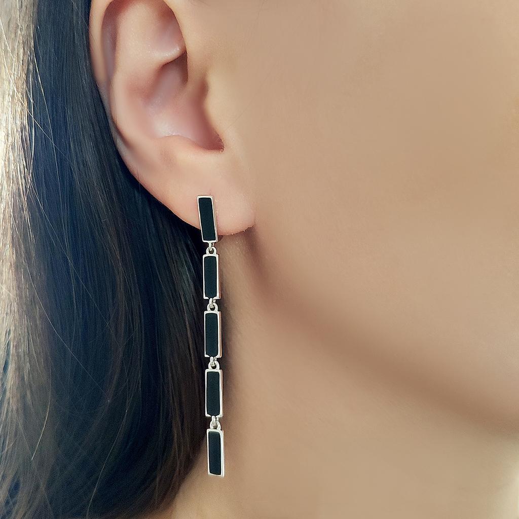 Silberne Ohrringe mit Emaille (2128489)