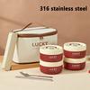 304/316 Stainless Steel Portable Insulated Lunch Box with Cutlery And Thermal Bag Leak proof Microwave Safe Food Container