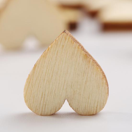 100 Pcs Wood Love Heart Shape Buttons Table Scatter Craft DIY Wedding Decor