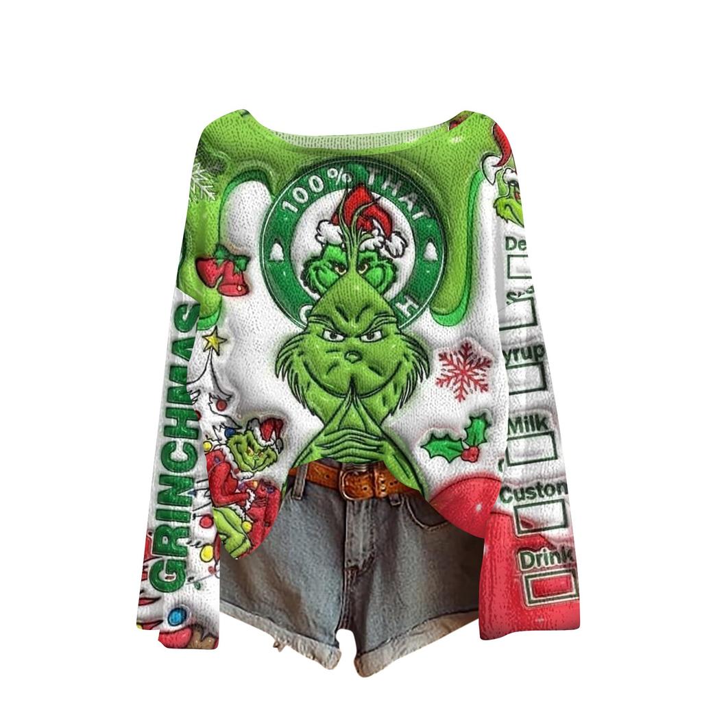 Christmas Sweatshirts For Women Knit Sweater Cute Shirt Fall Crewneck Pullover Tops